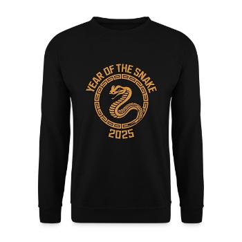 Chinese Year 2025 Year of the Snake - Unisex Sweatshirt - black - Front - Alina (178cm) & Michal (187cm)