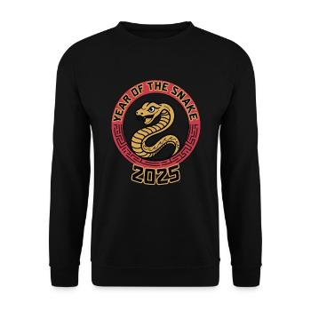 Année Chinoise 2025 Année du Serpent - Sweat-shirt Unisexe - noir - Devant - Alina (178cm) & Michal (187cm)