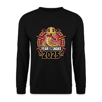 Chinese Year 2025 Year of the Snake - Unisex Sweatshirt - black - Front - Alina (178cm) & Michal (187cm)