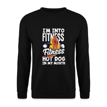 I'm into hot dog fitness fun - Unisex Sweatshirt - black - Front - Alina (178cm) & Michal (187cm)