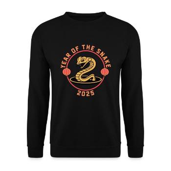 Année Chinoise 2025 Année du Serpent - Sweat-shirt Unisexe - noir - Devant - Alina (178cm) & Michal (187cm)