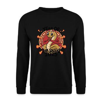 Année Chinoise 2025 Année du Serpent - Sweat-shirt Unisexe - noir - Devant - Alina (178cm) & Michal (187cm)