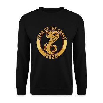 Chinese Year 2025 Year of the Snake - Unisex Sweatshirt - black - Front - Alina (178cm) & Michal (187cm)