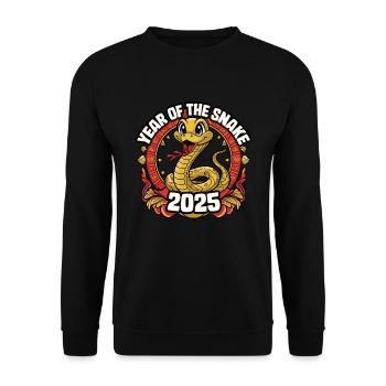 Chinese Year 2025 Year of the Snake - Unisex Sweatshirt - black - Front - Alina (178cm) & Michal (187cm)