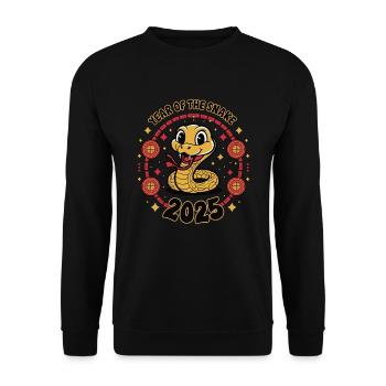 Année Chinoise 2025 Année du Serpent - Sweat-shirt Unisexe - noir - Devant - Alina (178cm) & Michal (187cm)