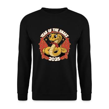 Chinese Year 2025 Year of the Snake - Unisex Sweatshirt - black - Front - Alina (178cm) & Michal (187cm)