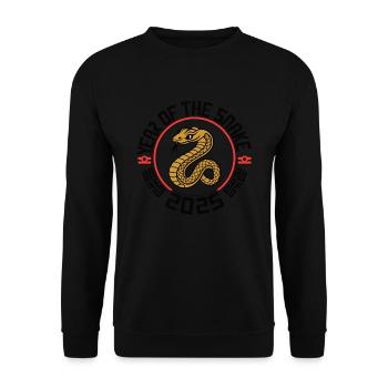 Chinesisches Jahr 2025 Jahr der Schlange - Unisex Pullover - Schwarz - Vorne - Alina (178cm) & Michal (187cm)