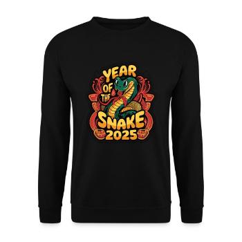 Chinese Year 2025 Year of the Snake - Unisex Sweatshirt - black - Front - Alina (178cm) & Michal (187cm)