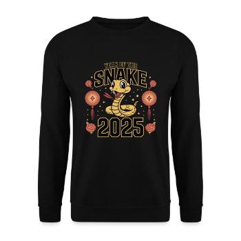 Chinesisches Jahr 2025 Jahr der Schlange - Unisex Pullover - Schwarz - Vorne - Alina (178cm) & Michal (187cm)