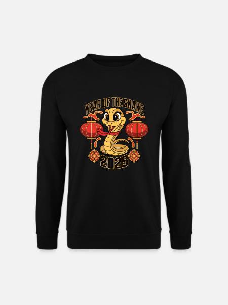 Chinesisches Jahr 2025 Jahr der Schlange - Unisex Pullover - Schwarz