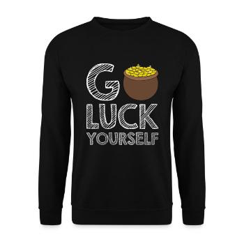 Happy St. Patrick's Day Kleeblätter - Unisex Pullover - Schwarz - Vorne - Alina (178cm) & Michal (187cm)