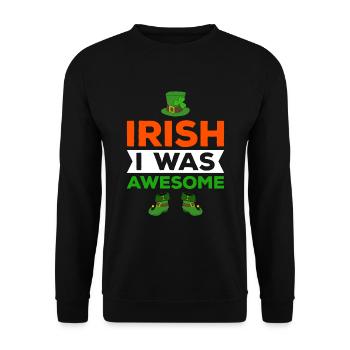 Happy St. Patrick's Day Kleeblätter - Unisex Pullover - Schwarz - Vorne - Alina (178cm) & Michal (187cm)