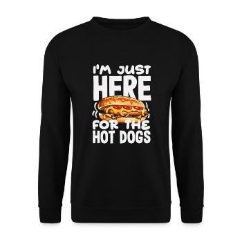 Je suis juste ici pour les hot-dogs - Sweat-shirt Unisexe - noir - Devant - Alina (178cm) & Michal (187cm)