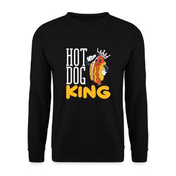 Hot Dog King for Snack Lovers - Unisex Sweatshirt - black - Front - Alina (178cm) & Michal (187cm)