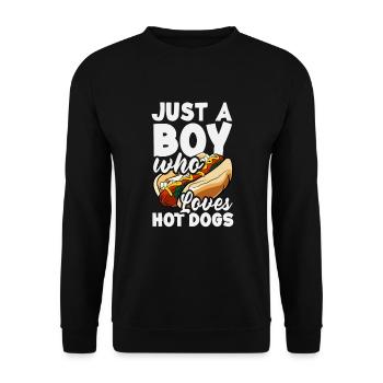 A Boy Who Loves Hot Dogs - Unisex Sweatshirt - black - Front - Alina (178cm) & Michal (187cm)