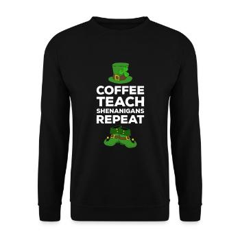 Happy St. Patrick's Day Kleeblätter - Unisex Pullover - Schwarz - Vorne - Alina (178cm) & Michal (187cm)