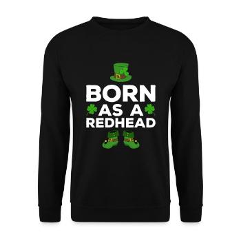 Happy St. Patrick's Day Kleeblätter - Unisex Pullover - Schwarz - Vorne - Alina (178cm) & Michal (187cm)