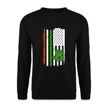 Happy St. Patrick's Day Kleeblätter - Unisex Pullover - Schwarz - Vorne - Alina (178cm) & Michal (187cm)