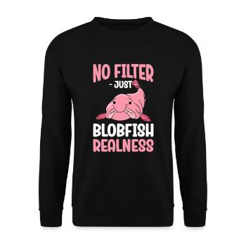 Funny Blobfish Cute Blobfish - Unisex Sweatshirt - black - Front - Alina (178cm) & Michal (187cm)