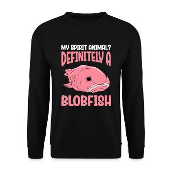 Funny Blobfish Cute Blobfish - Unisex Sweatshirt - black - Front - Alina (178cm) & Michal (187cm)