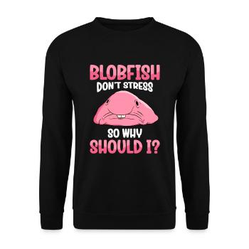 Funny Blobfish Cute Blobfish - Unisex Sweatshirt - black - Front - Alina (178cm) & Michal (187cm)
