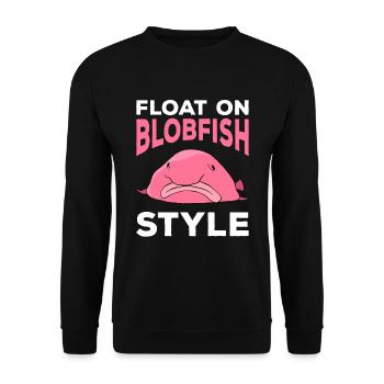 Funny Blobfish Cute Blobfish - Unisex Sweatshirt - black - Front - Alina (178cm) & Michal (187cm)
