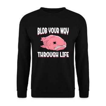 Funny Blobfish Cute Blobfish - Unisex Sweatshirt - black - Front - Alina (178cm) & Michal (187cm)