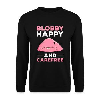 Funny Blobfish Cute Blobfish - Unisex Sweatshirt - black - Front - Alina (178cm) & Michal (187cm)