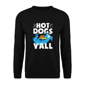 Hot Dog Fun for Dog Lovers - Unisex Sweatshirt - black - Front - Alina (178cm) & Michal (187cm)