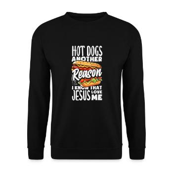 Hot Dogs Another Reason Jesus Loves - Unisex Pullover - Schwarz - Vorne - Alina (178cm) & Michal (187cm)
