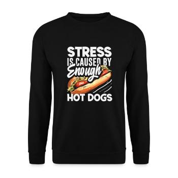 Le stress est causé par suffisamment de hot-dogs - Sweat-shirt Unisexe - noir - Devant - Alina (178cm) & Michal (187cm)