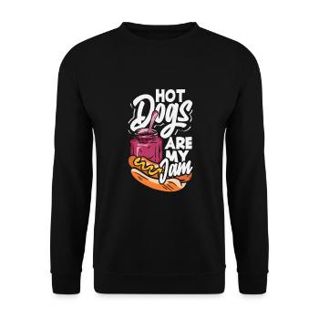 Hot Dogs Are My Thing Slogan - Unisex Sweatshirt - black - Front - Alina (178cm) & Michal (187cm)
