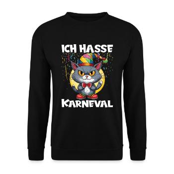 Karneval Kostüm Fasching Fastnacht - Unisex Pullover - Schwarz - Vorne - Alina (178cm) & Michal (187cm)