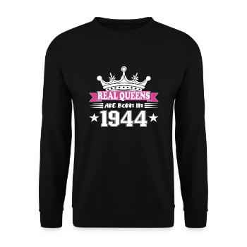80 ans anniversaire 1944 cadeau d’anniversaire - Sweat-shirt Unisexe - noir - Devant - Alina (178cm) & Michal (187cm)
