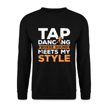 Tap Dance Tap Dancing Tap Dancer - Unisex Sweatshirt - black - Front - Alina (178cm) & Michal (187cm)