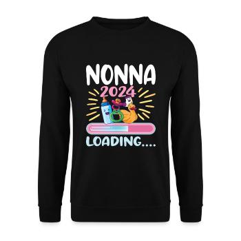 Nonna 2024 Loading Oma 2024 - Unisex Pullover - Schwarz - Vorne - Alina (178cm) & Michal (187cm)