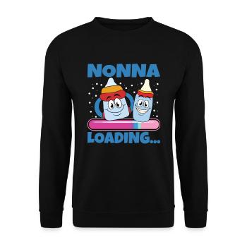Nonna 2024 Loading Oma 2024 - Unisex Pullover - Schwarz - Vorne - Alina (178cm) & Michal (187cm)