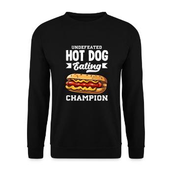 Champion invaincu de mangeur de hot-dogs - Sweat-shirt Unisexe - noir - Devant - Alina (178cm) & Michal (187cm)
