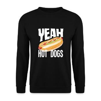 Yeah Heiße Hunde Leckereien - Unisex Pullover - Schwarz - Vorne - Alina (178cm) & Michal (187cm)