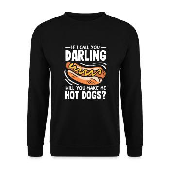 Hot dogs for hungry darlings - Unisex Sweatshirt - black - Front - Alina (178cm) & Michal (187cm)