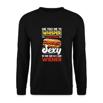 Sexy Hot Dog Whisper Something Viennese - Unisex Sweatshirt - black - Front - Alina (178cm) & Michal (187cm)