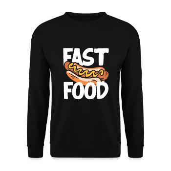 Conception d’amateur de restauration rapide hot-dog - Sweat-shirt Unisexe - noir - Devant - Alina (178cm) & Michal (187cm)