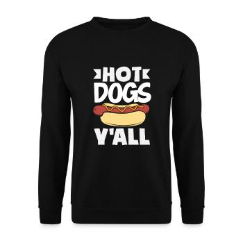 Hot Dogs Y'All Fun For You - Unisex Sweatshirt - black - Front - Alina (178cm) & Michal (187cm)