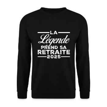 La Légende Prend Sa Retraite 2025 Cadeau - Sweat-shirt Unisexe - noir - Devant - Alina (178cm) & Michal (187cm)
