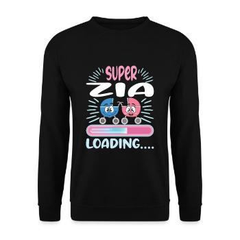 Zia 2024 Loading Tante 2024 - Unisex Pullover - Schwarz - Vorne - Alina (178cm) & Michal (187cm)