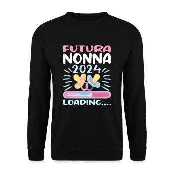 Nonna 2024 Loading Oma 2024 - Unisex Pullover - Schwarz - Vorne - Alina (178cm) & Michal (187cm)