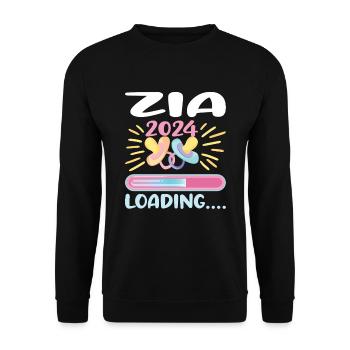Zia 2024 Loading Tante 2024 - Unisex Pullover - Schwarz - Vorne - Alina (178cm) & Michal (187cm)
