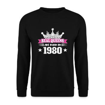 44 ans anniversaire 1980 cadeau d’anniversaire - Sweat-shirt Unisexe - noir - Devant - Alina (178cm) & Michal (187cm)