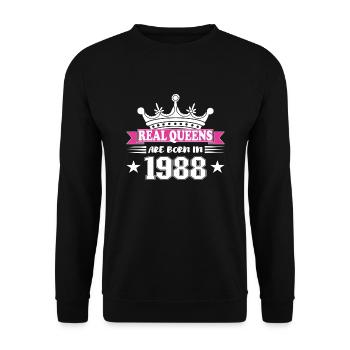 36 ans anniversaire 1988 cadeau d’anniversaire - Sweat-shirt Unisexe - noir - Devant - Alina (178cm) & Michal (187cm)