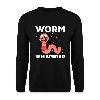Süßer Wurm lustiger Regenwurm Würmer - Unisex Pullover - Schwarz - Vorne - Alina (178cm) & Michal (187cm)